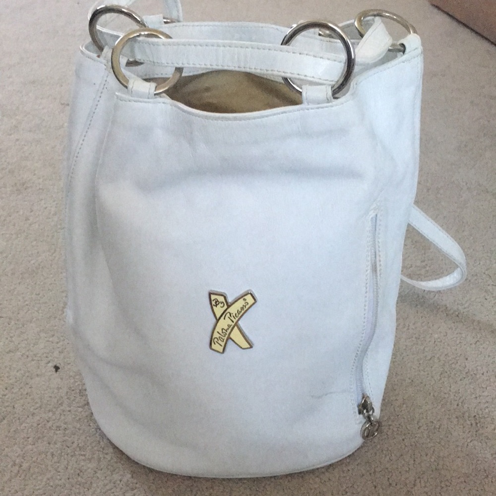 Paloma Picaso white leather backpack